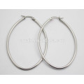 Silver hoops earrings oval small hoop earrings for women